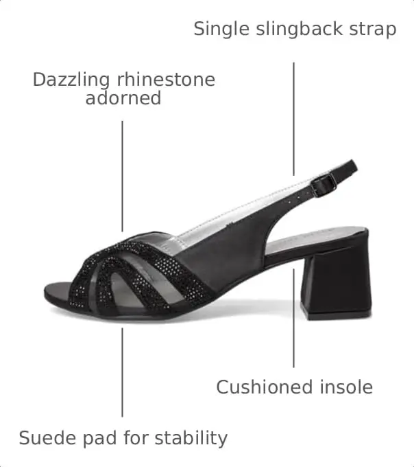 David Tate Desire Black Women's Sandal 7.5 X-Wide | Elegant Satin Evening Heel - view 3