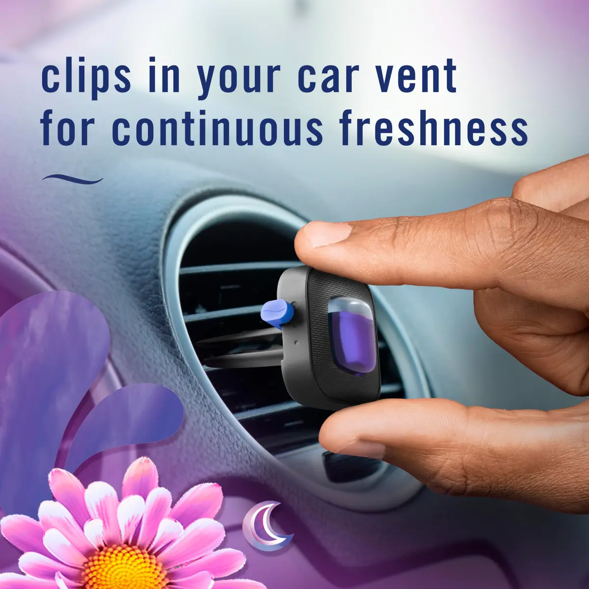 Febreze Car Vent Clip Gain Moonlight Breeze Scent 0.06 Fl Oz (Pack of 3) | Long-lasting freshness for Indian cars - view 5