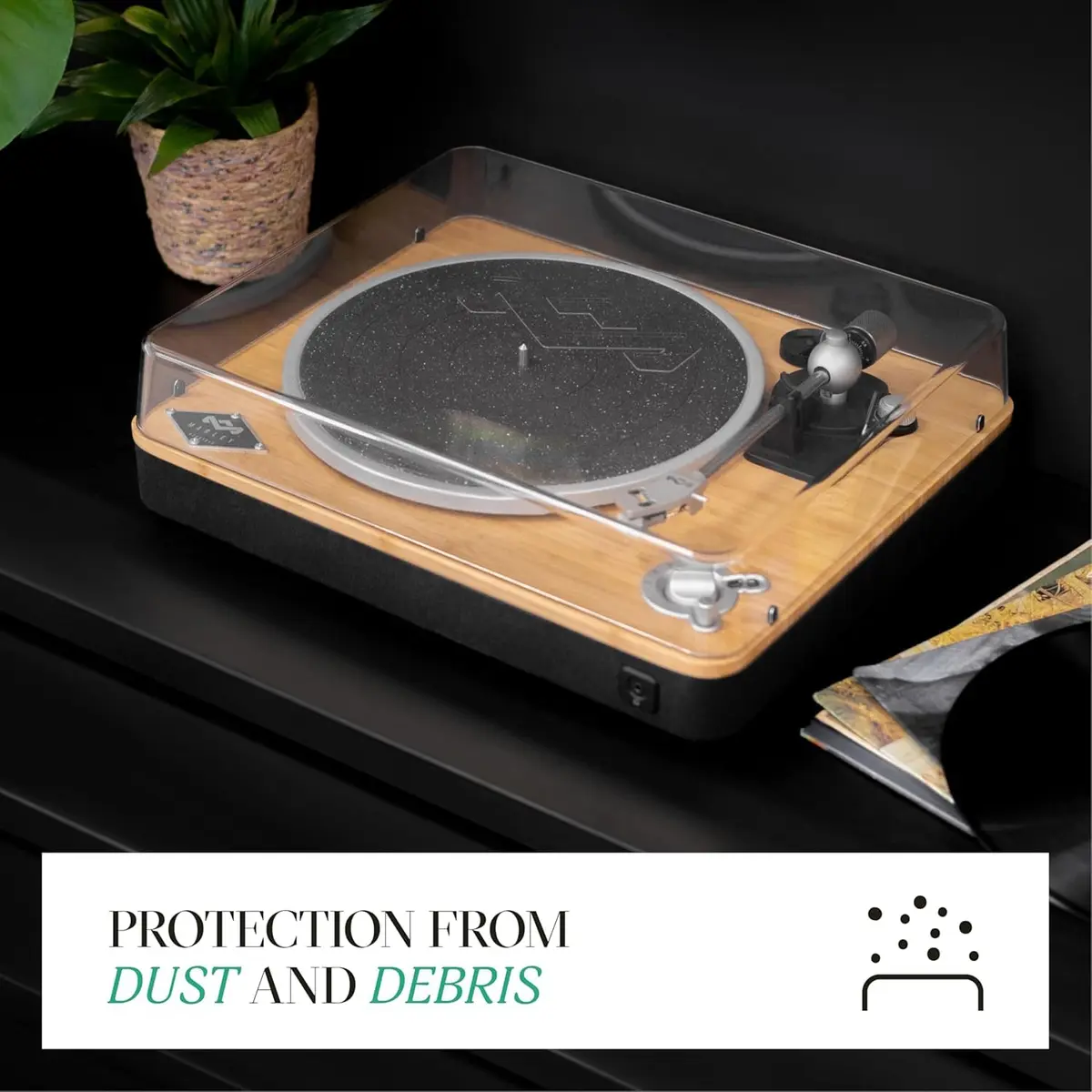 Marley Turntable Dust Cover – Eco-Friendly, Recycled Plastic, Durable, Fits Marley Stir it Up & Simmer Down Series - view 3