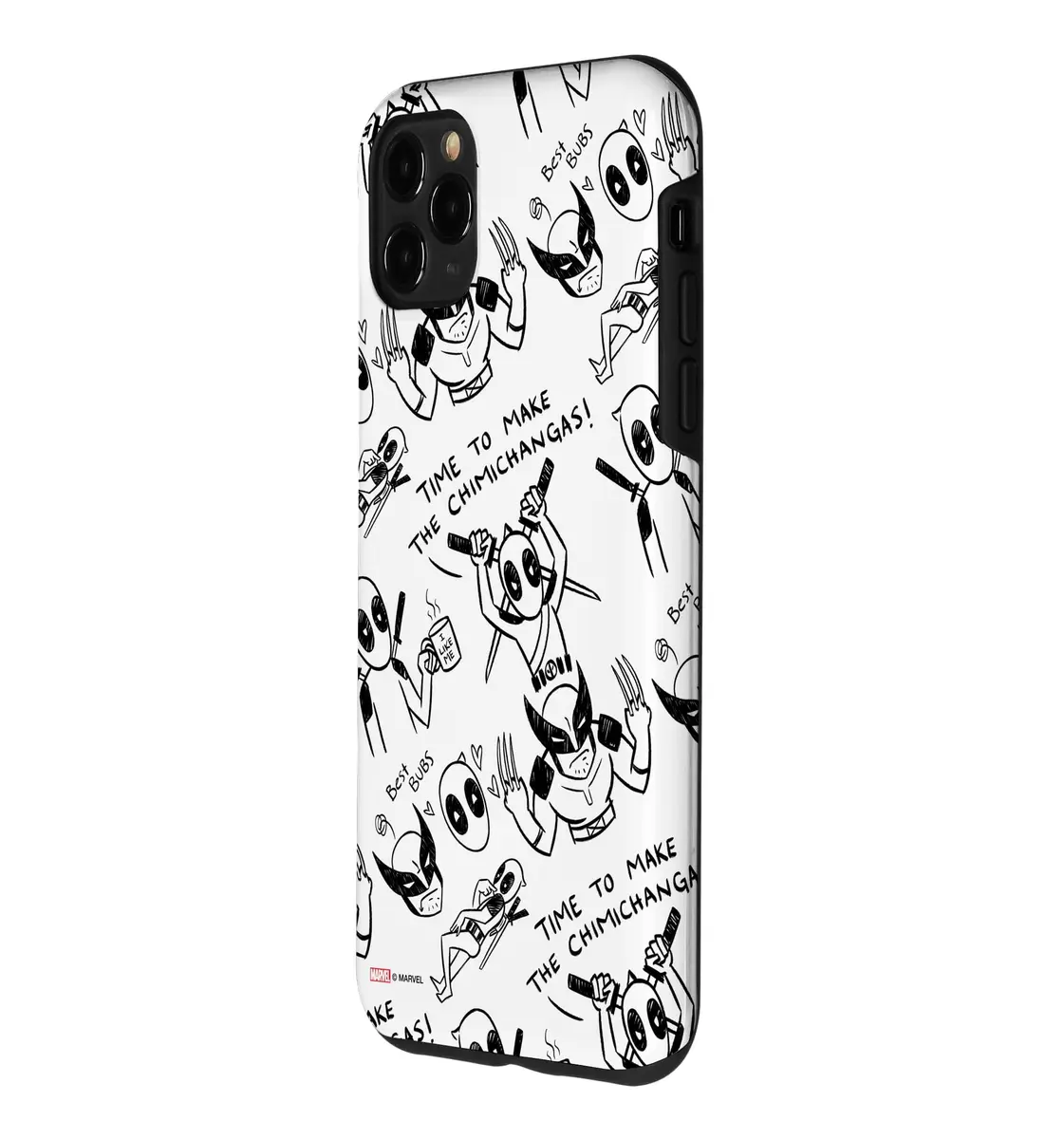 Marvel Deadpool & Wolverine Toony Doodles Pattern Case for iPhone 11 Pro Max | Cartoon Superhero Design - view 2