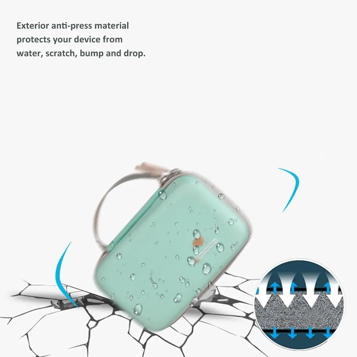 Aproca Case for Newbealer Travel Iron Mini Dry Iron -Green | Portable Hard Storage with Mesh Pocket - view 7