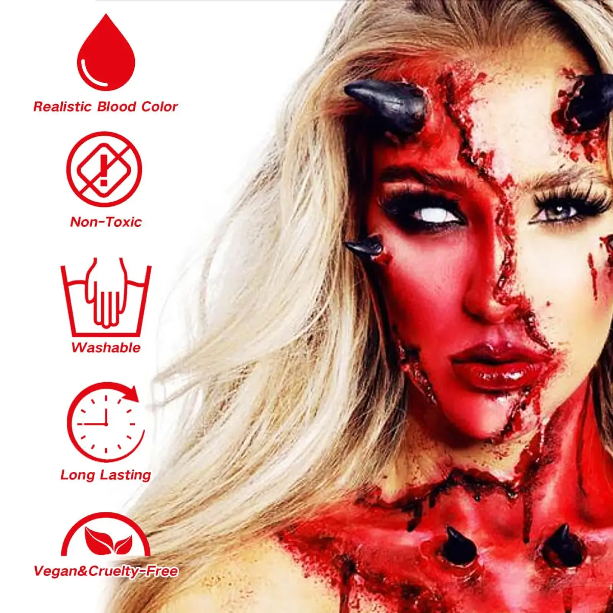 MEICOLY Fake Blood Spray & Dripping Blood Kit 2.1oz (62ml) Each | Realistic SFX Makeup for Halloween Cosplay - view 4