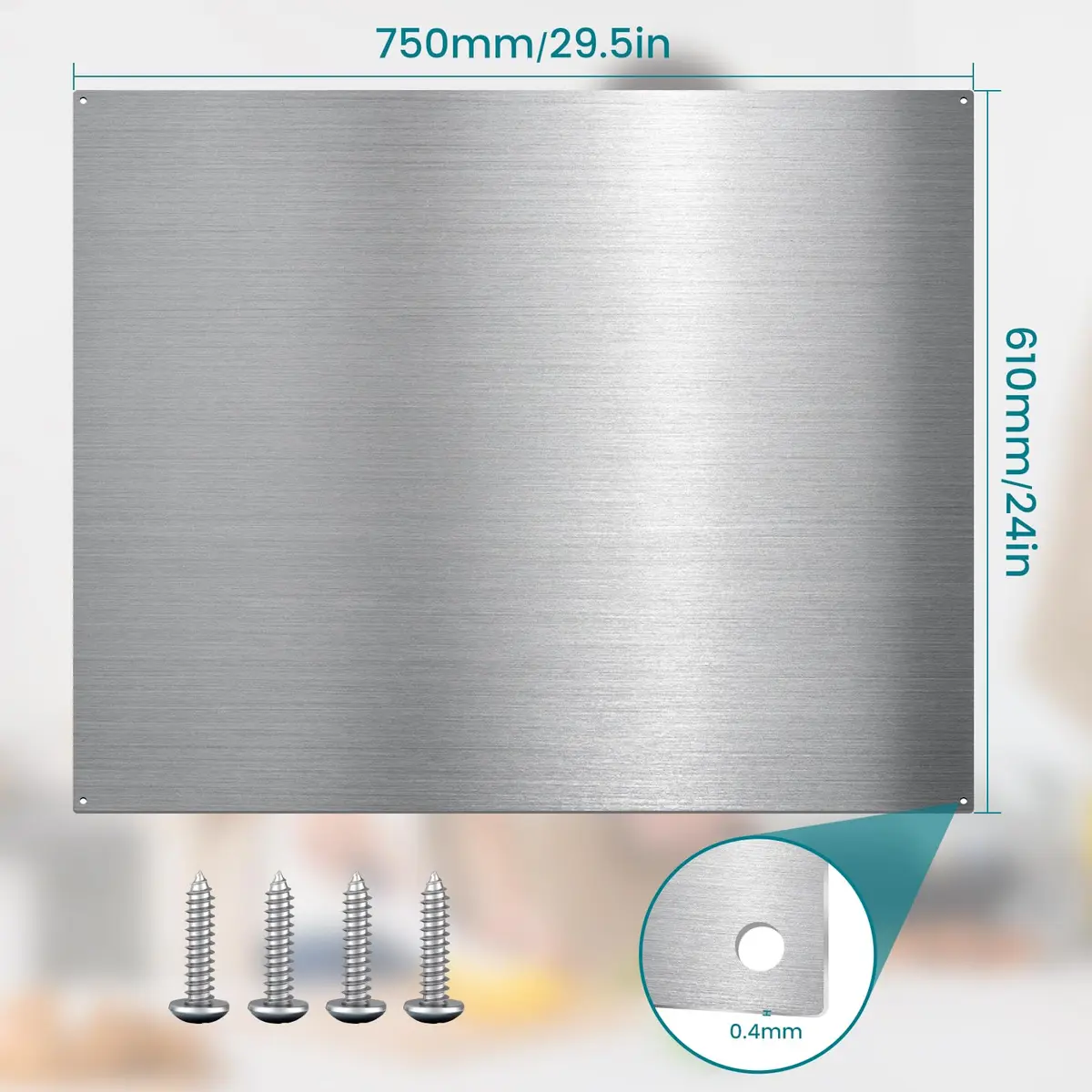 VENFAN 29.5 x 24 inch Stainless Steel Backsplash for Stove | 430 Stainless Steel, Kitchen Safe, Easy Clean - view 5