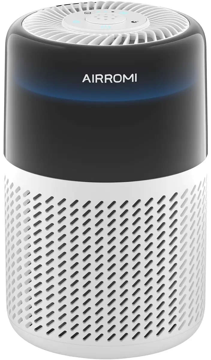 AIRROMI HEPA Air Purifier for Bedroom & Home, Pet Odor & Allergy Removal, 360° Air Cleaner, Quiet Sleep Mode, White - main product image