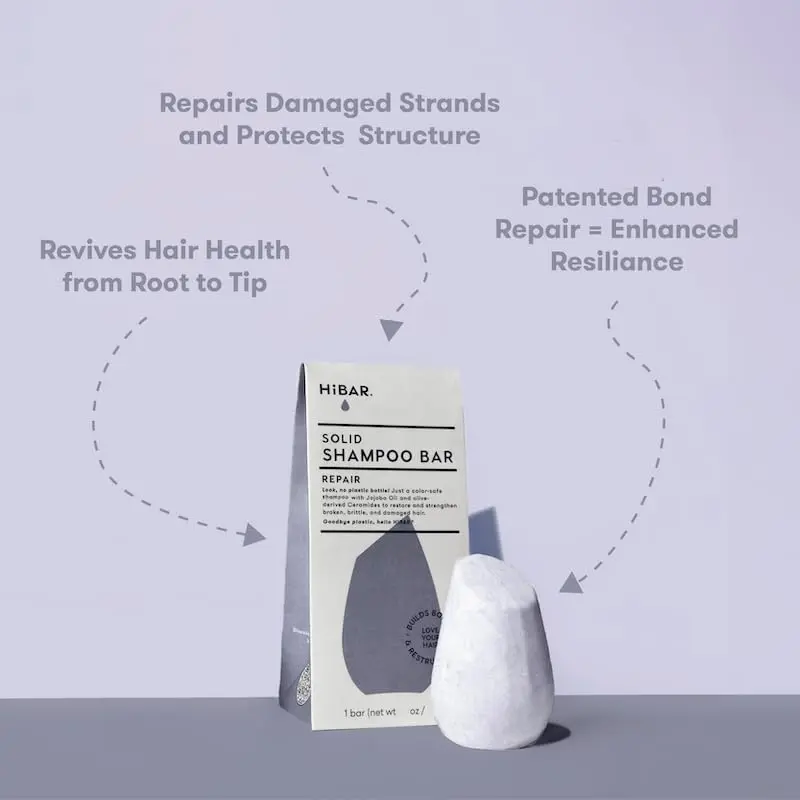 HIBAR Repair Shampoo Bar 3.3oz | For Damaged, Brittle Hair, Plastic-Free, Vegan - view 4