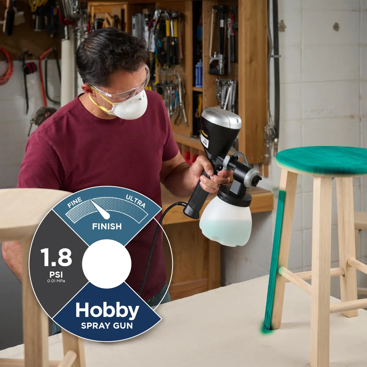 Wagner Earlex 3700 Handheld HVLP Finishing Sprayer with Multi-Tip Kit | Fine Finish for Woodwork & Furniture - view 2