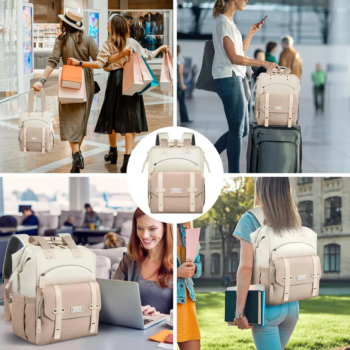 FALANKO Water Resistant Laptop Backpack for Women, 15.6 Inch | Large Capacity & RFID Security - view 6