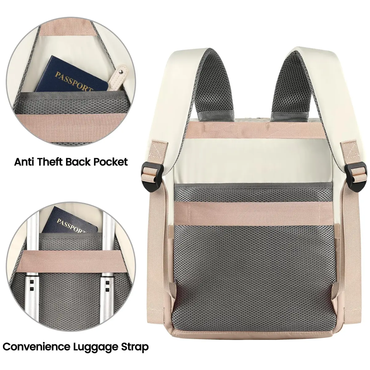 FALANKO Water Resistant Laptop Backpack for Women, 15.6 Inch | Large Capacity & RFID Security - view 2