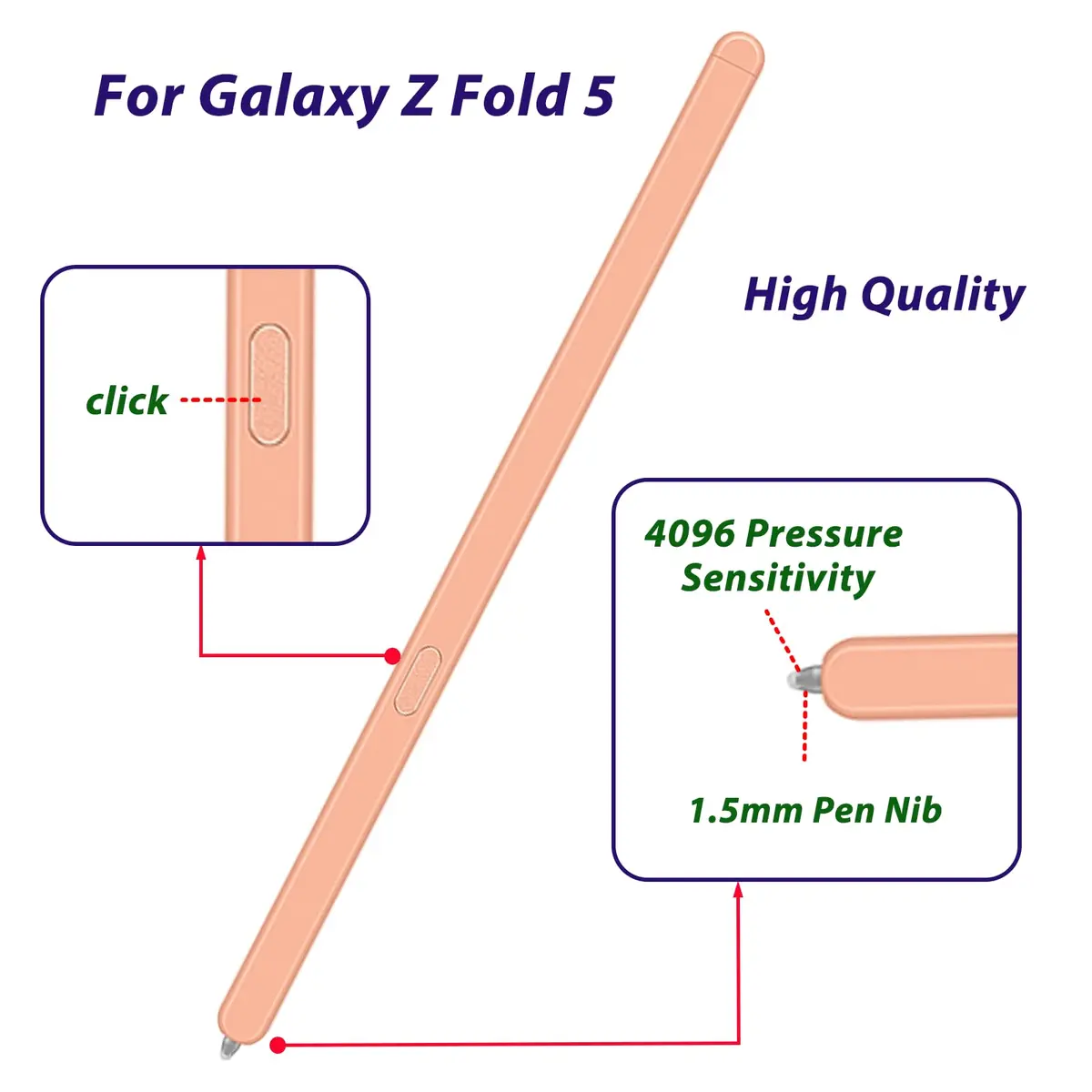 LiXiongBao Galaxy Z Fold 5/6 S Pen Fold Edition (Orange) | Slim, Accurate Control, Long-Lasting Stylus - view 2