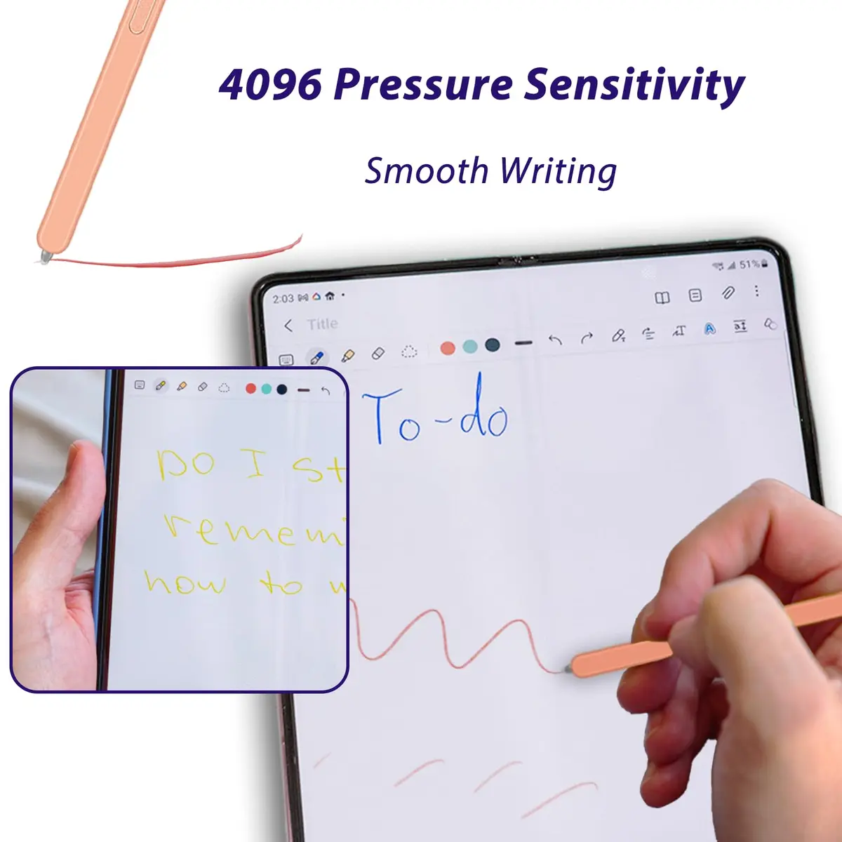 LiXiongBao Galaxy Z Fold 5/6 S Pen Fold Edition (Orange) | Slim, Accurate Control, Long-Lasting Stylus - view 4