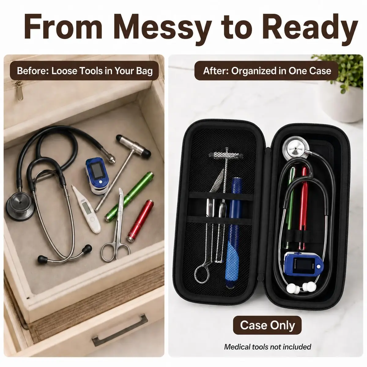 ALKOO Stethoscope Case for 3M Littmann Classic III/Cardiology IV, Blackheart | Hard Shell Protection for Medical Professionals - view 7