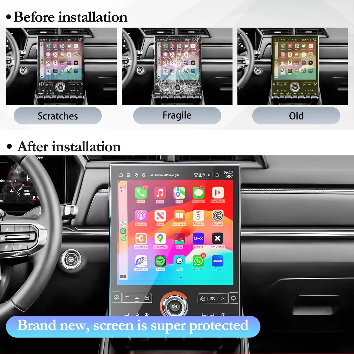 SKTU 15-Inch GMC Terrain Screen Protector for 2025+ | Ultra HD, Anti Glare & Scratch, 9H - view 5