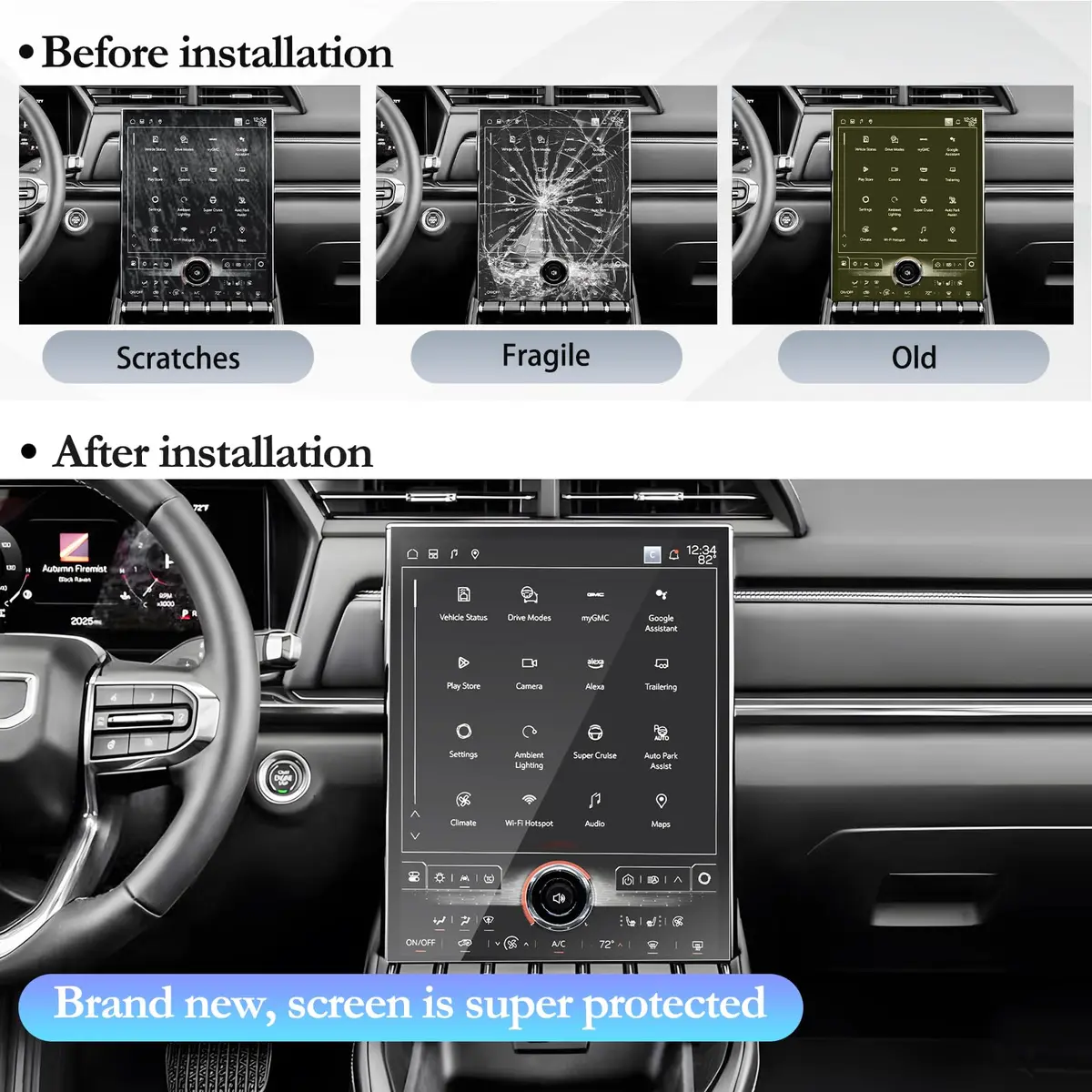 SKTU Screen Protector for 2025+ GMC Terrain 15-Inch | Anti-Scratch & Anti-Glare - view 5