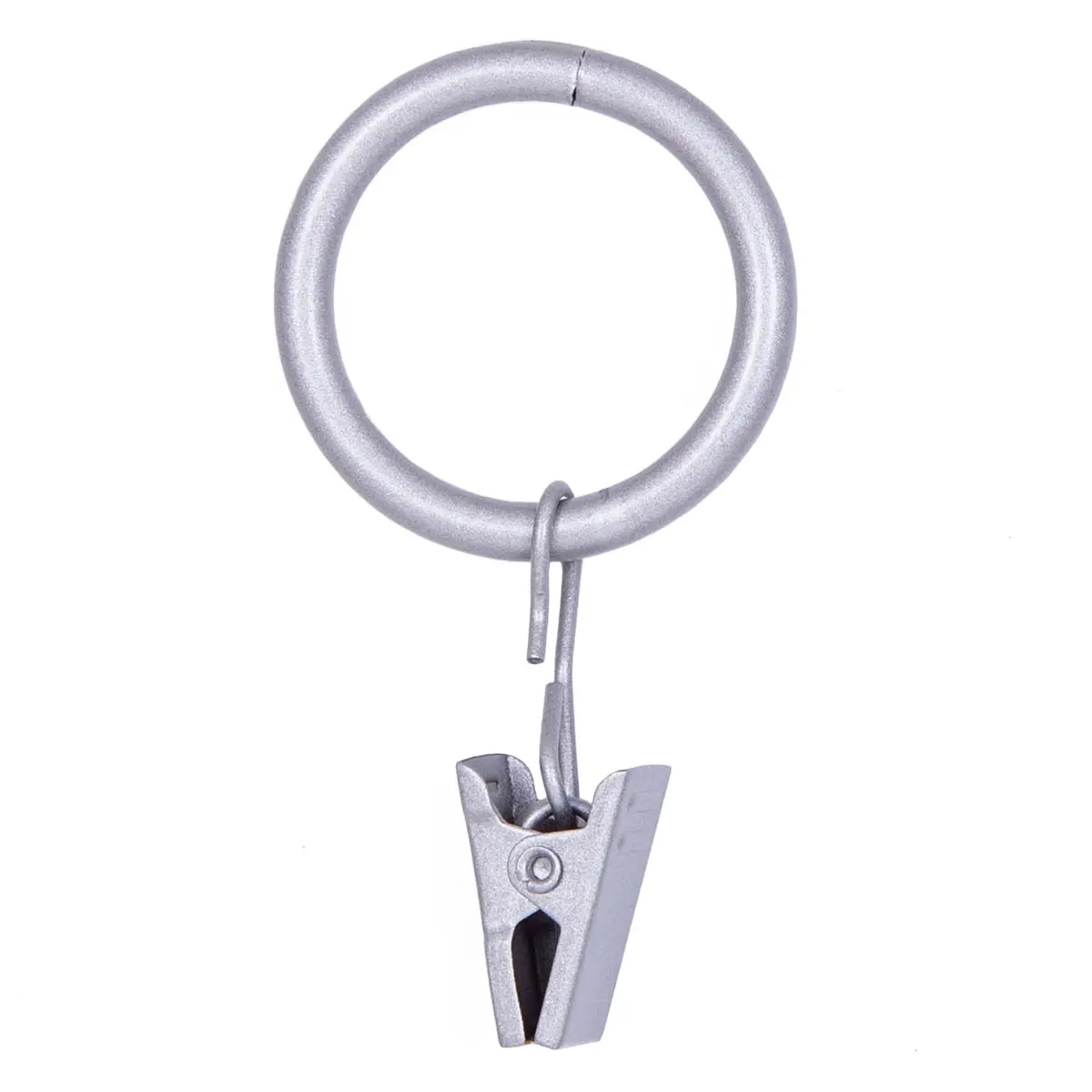 Kenney Clip Rings for 5/8" to 3/4" Diameter Curtain Rods | Brushed Nickel, 14-Pack, Easy Glide - main product image