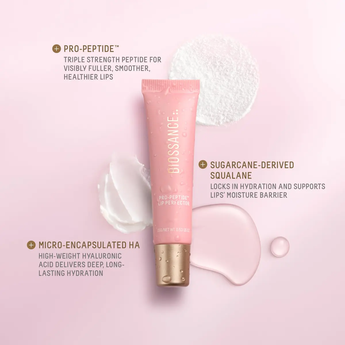 BIOSSANCE Pro-Peptide Lip Perfector 1 Count | Hydrating Vegan Lip Balm with Collagen & Hyaluronic Acid - view 2