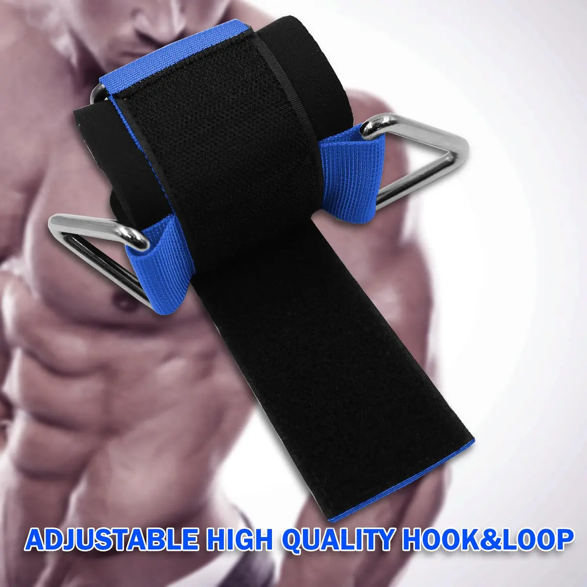 Lights Mountain Wrist Cuffs for Cable Machines – Padded & Adjustable Straps for Strength Training (Blue L) - view 4