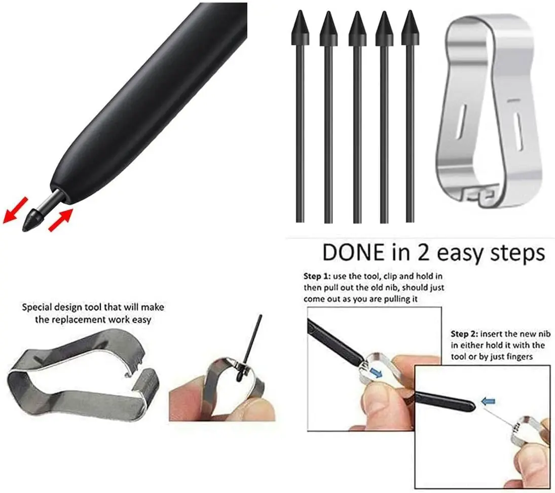 TYHJ S22 Ultra Pen with Bluetooth | 4096 Pressure Sensor, Replacement Tips (Black) for Galaxy S22 Ultra - view 5