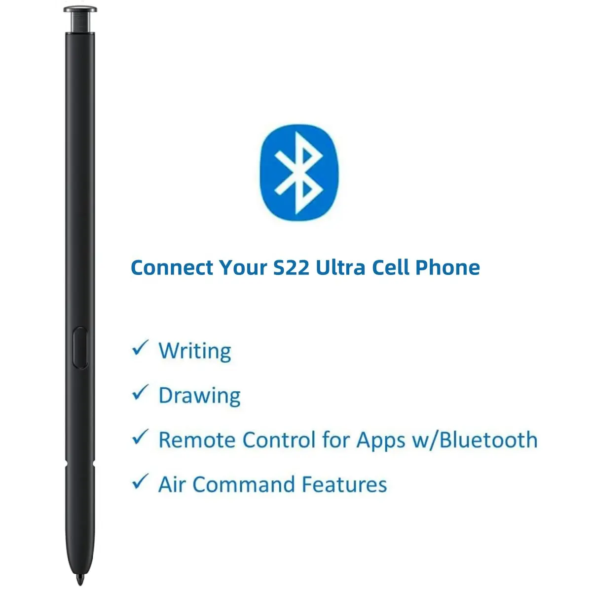 TYHJ S22 Ultra Pen with Bluetooth | 4096 Pressure Sensor, Replacement Tips (Black) for Galaxy S22 Ultra - view 2