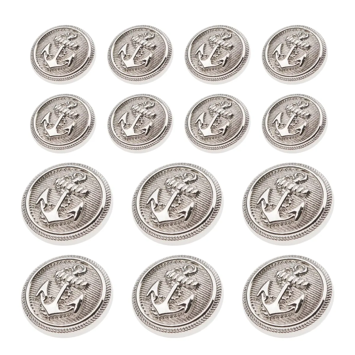 Xentrlologic Silver Metal Blazer Buttons Set 18mm & 23mm | Durable Zinc Alloy for Men Suit & Coat - main product image