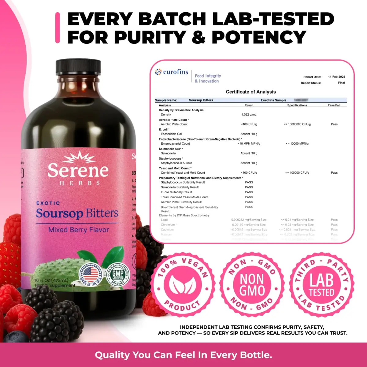 Serene Herbs Soursop Bitters Liquid 473ml (16 Fl Oz) | Supports Gut Cleanse & Immune Boost - view 8