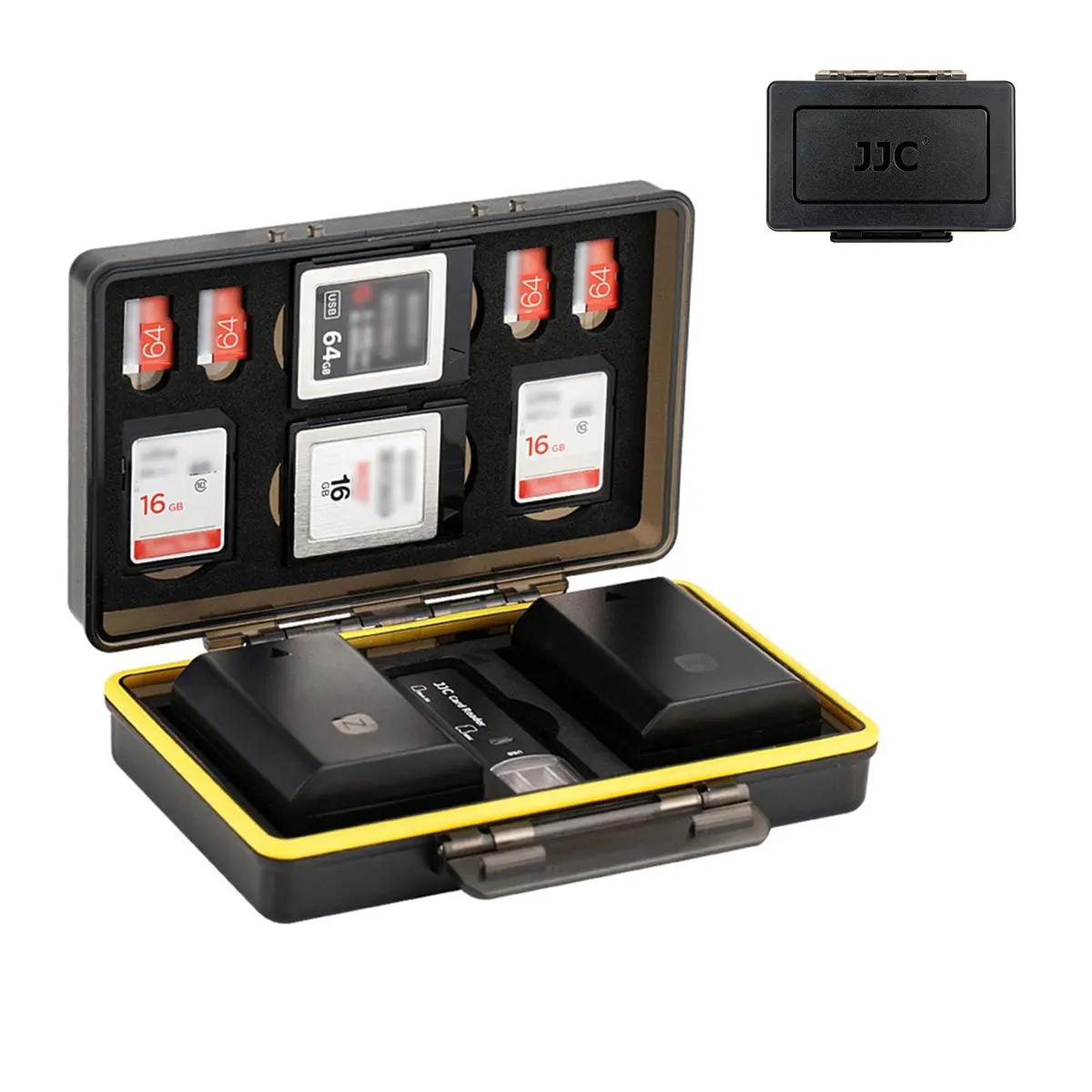 JJC Camera Battery Memory Card Case Water-Resistant & Shockproof | Organizer for Canon Nikon Sony Fujifilm Olympus - main product image