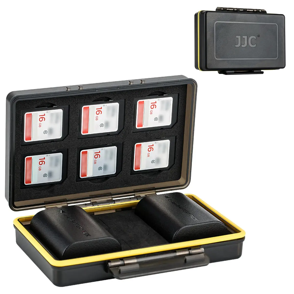 JJC LP-E6 LP-E6N LP-E6NH Battery SD Card Case Holder for 6 SD 2 Battery Water-Resistant Camera Storage (15.99 USD) - main product image