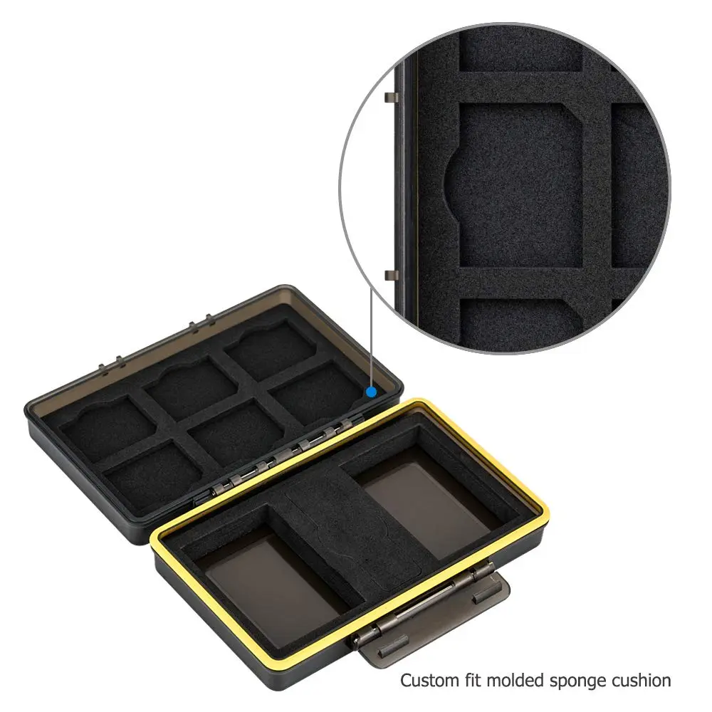 JJC LP-E6 LP-E6N LP-E6NH Battery SD Card Case Holder for 6 SD 2 Battery Water-Resistant Camera Storage (15.99 USD) - view 5