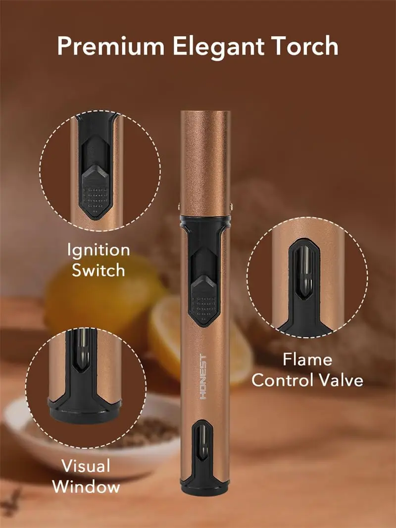 CAMKEY 23Pcs Whiskey Smoker Kit with Torch & 12 Wood Chips | Oak Wood Infuser Set - view 7