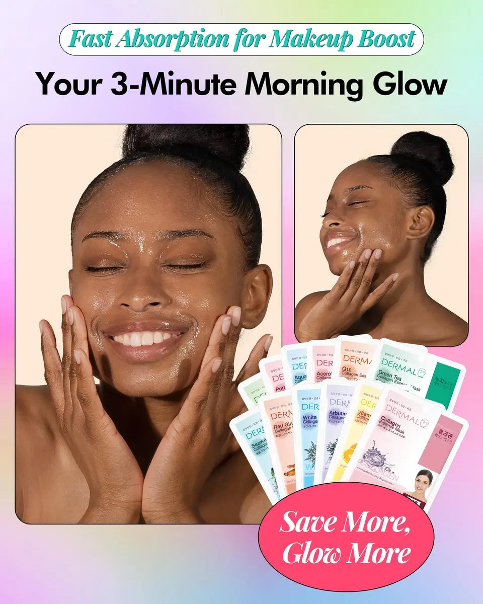 DERMAL 32 Combo Pack Korean Facial Sheet Masks | Hydrating, Brightening, Elasticizing for All Skin Types - view 3