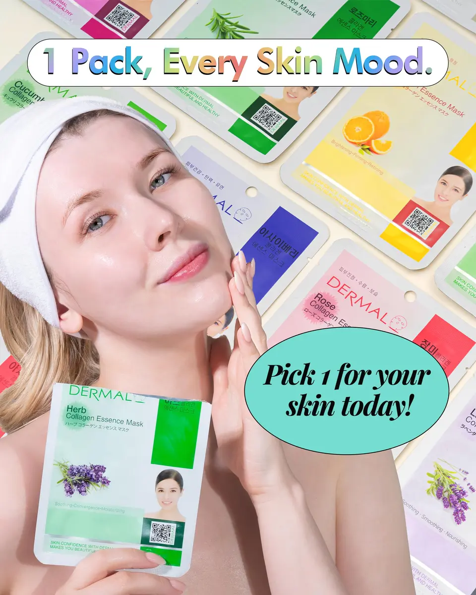 DERMAL 32 Combo Pack Korean Facial Sheet Masks | Hydrating, Brightening, Elasticizing for All Skin Types - view 4