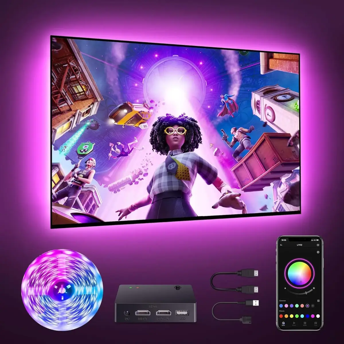 Nexillumi HDMI LED Lights for TV 32.8ft (9.99m) | Immersive RGB Backlight for 55-150 Inch TVs - main product image