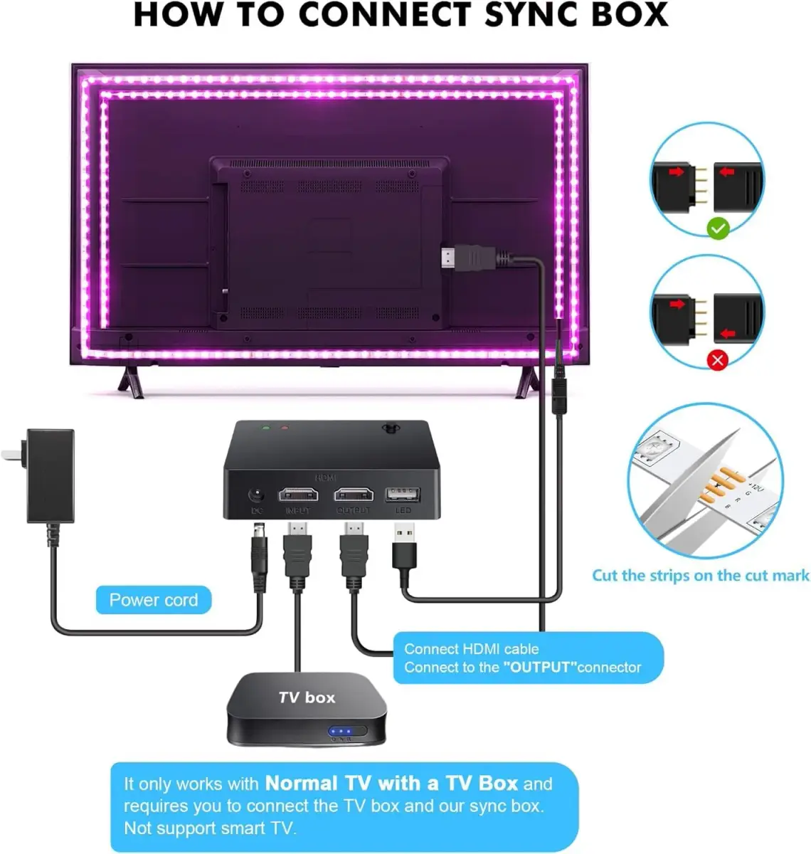 Nexillumi HDMI LED Lights for TV 32.8ft (9.99m) | Immersive RGB Backlight for 55-150 Inch TVs - view 7
