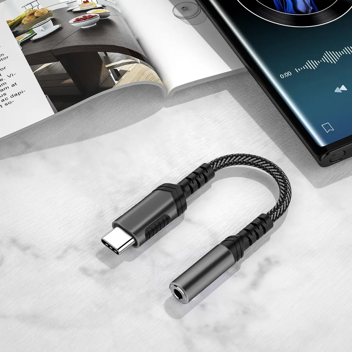 iMangoo USB C to 3.5mm Audio Headphones Adapter for Samsung S26 Ultra S25 S24 S23 | High-Quality DAC, Durable, Compact - view 5