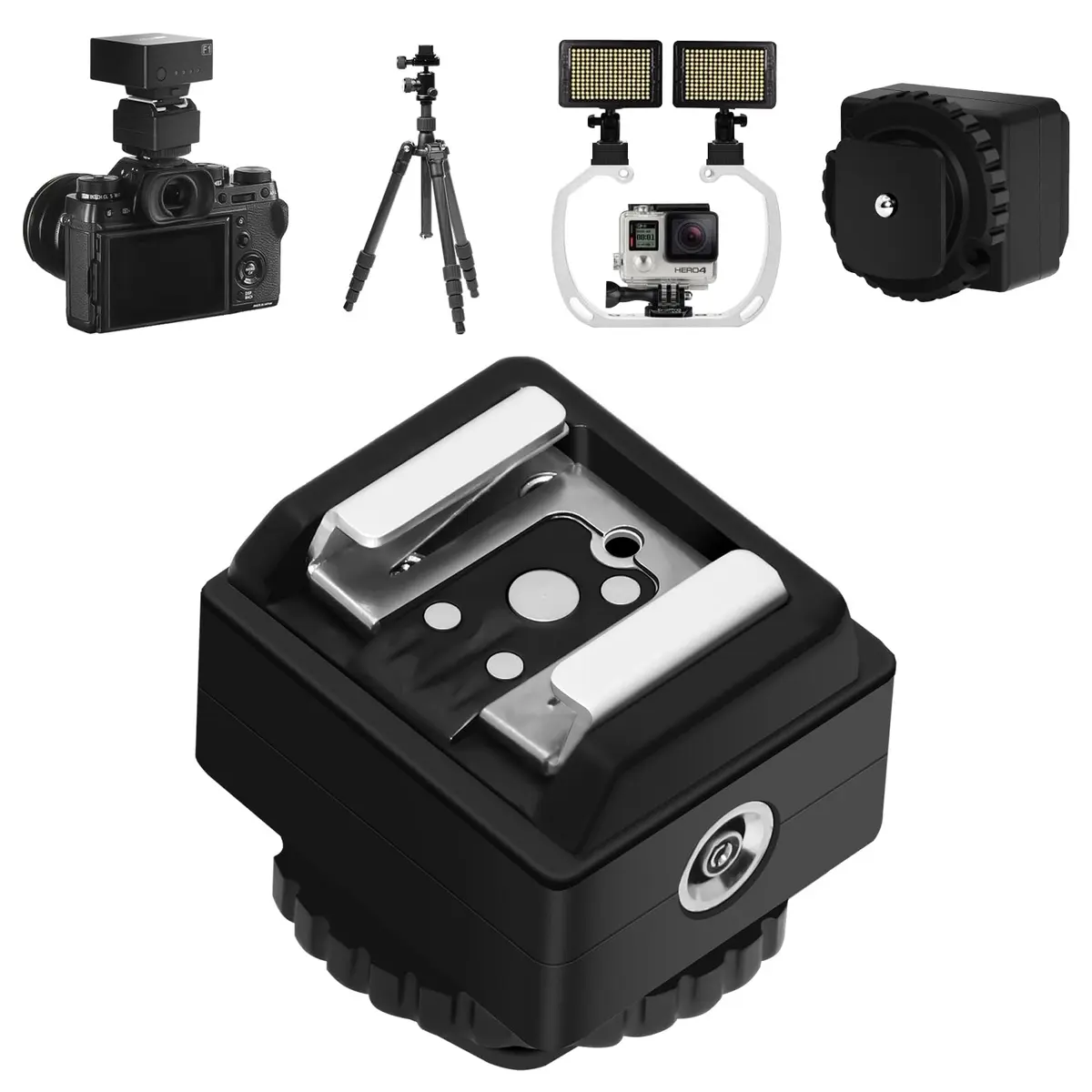 MEDALight Hot Shoe Adapter with PC Port | Compatible with Camera Flashes & Studio Lights - main product image