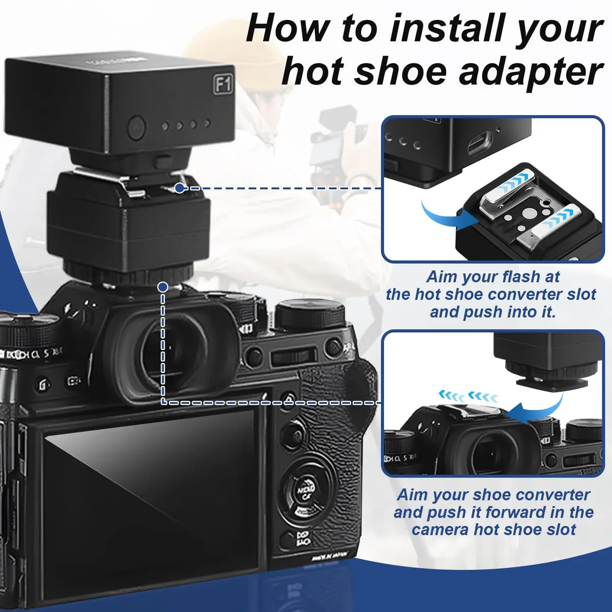 MEDALight Hot Shoe Adapter with PC Port | Compatible with Camera Flashes & Studio Lights - view 2