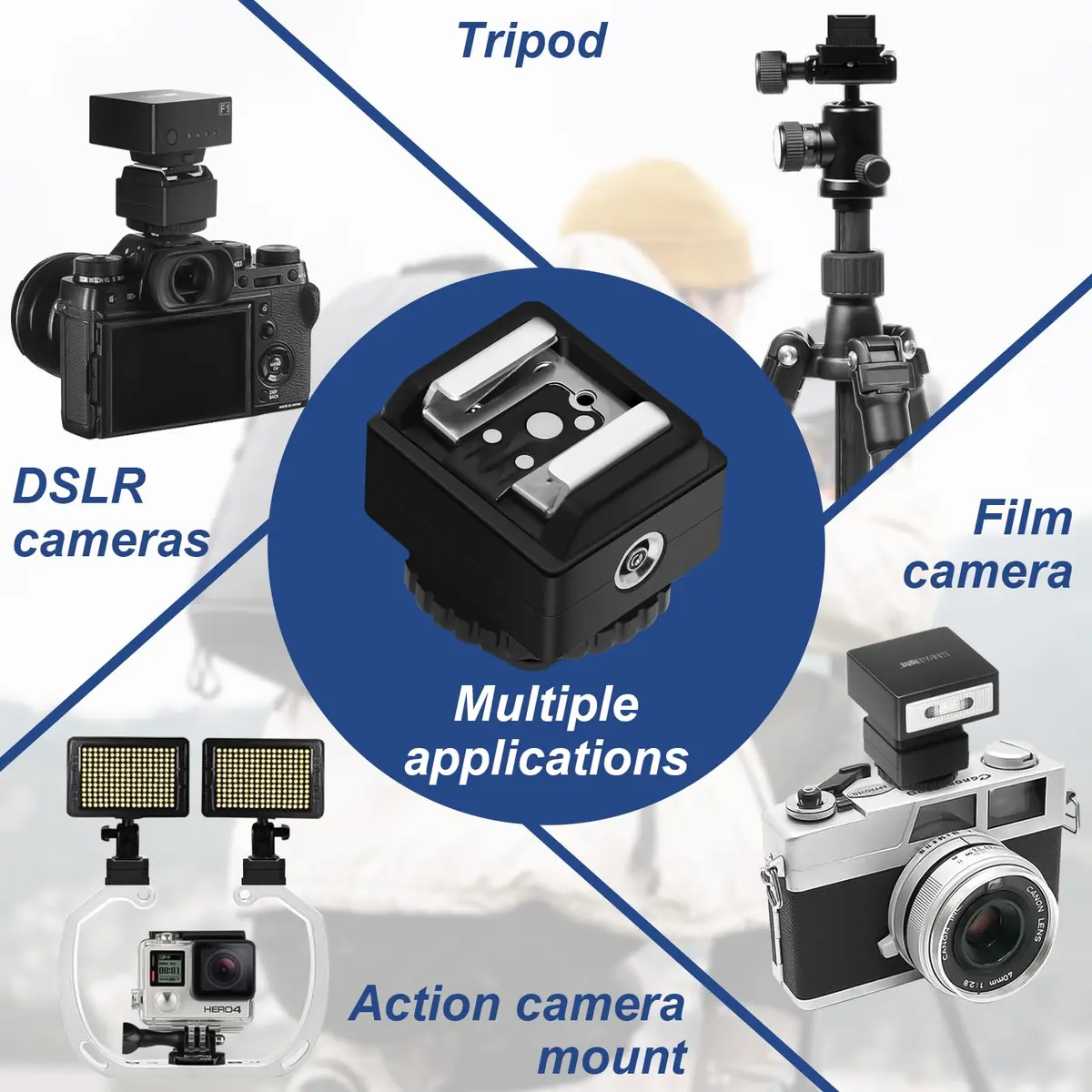 MEDALight Hot Shoe Adapter with PC Port | Compatible with Camera Flashes & Studio Lights - view 3