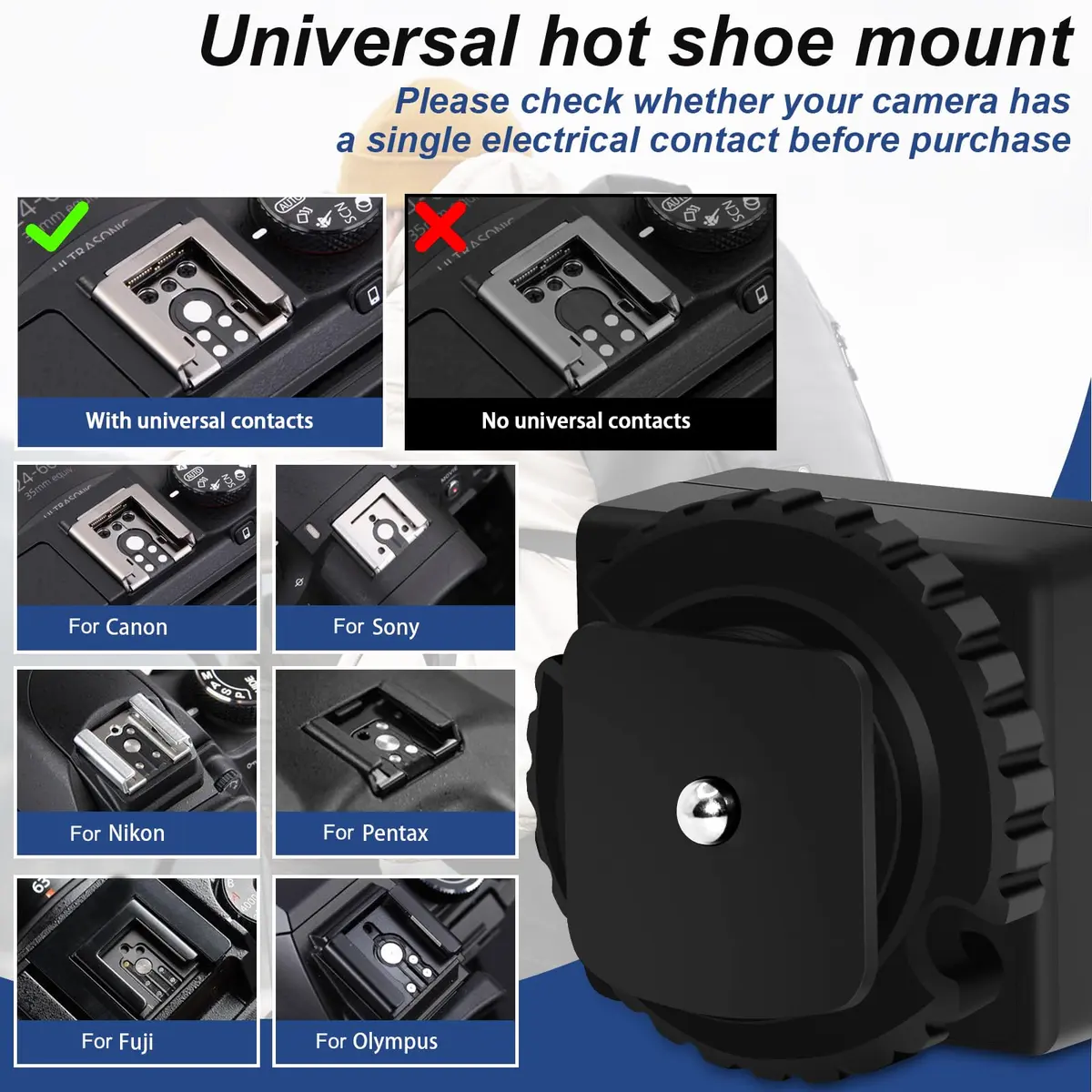 MEDALight Hot Shoe Adapter with PC Port | Compatible with Camera Flashes & Studio Lights - view 4