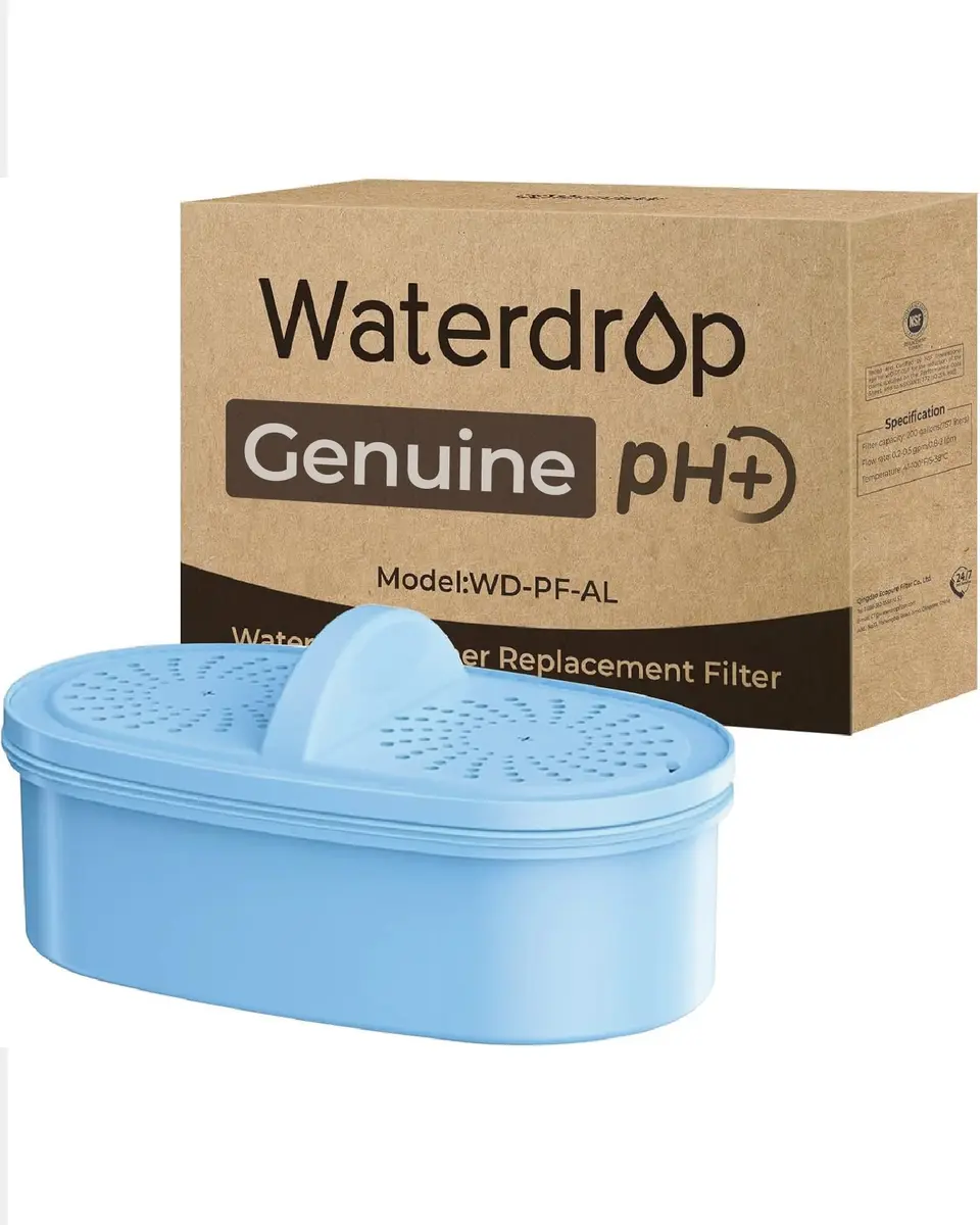 [Waterdrop] Alkaline Water Filter for Pitchers | Improves pH & Taste, 2 Months/100+ Gallons, USA Import - main product image