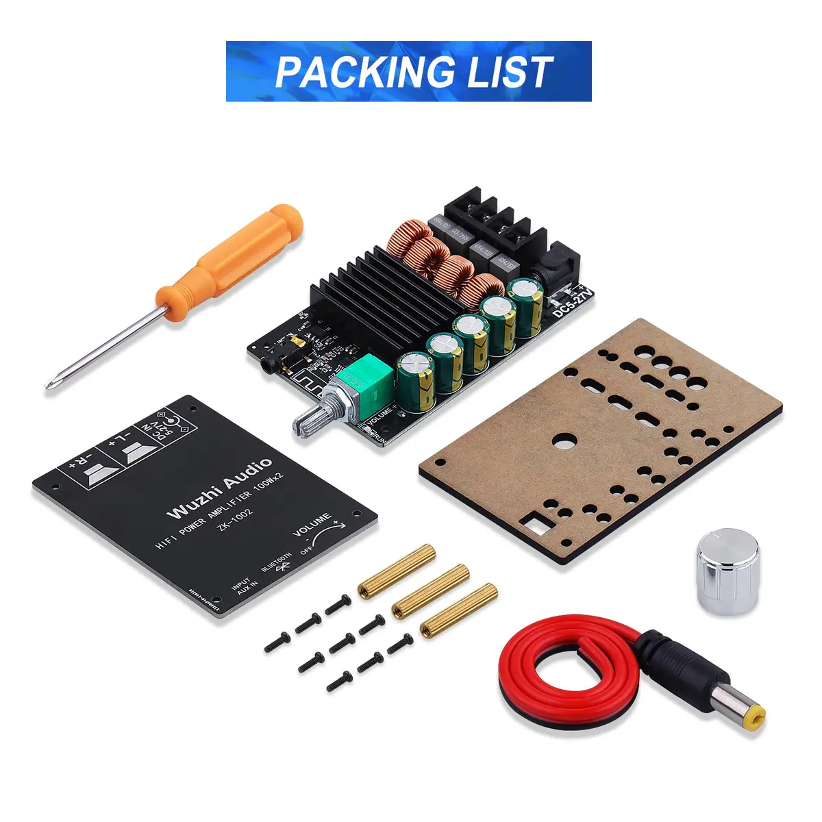 ARRAROWN ZK-1002 Bluetooth 5.0 Amplifier Board 100W x 2 (200W Total) HiFi Stereo Amp Module - view 8
