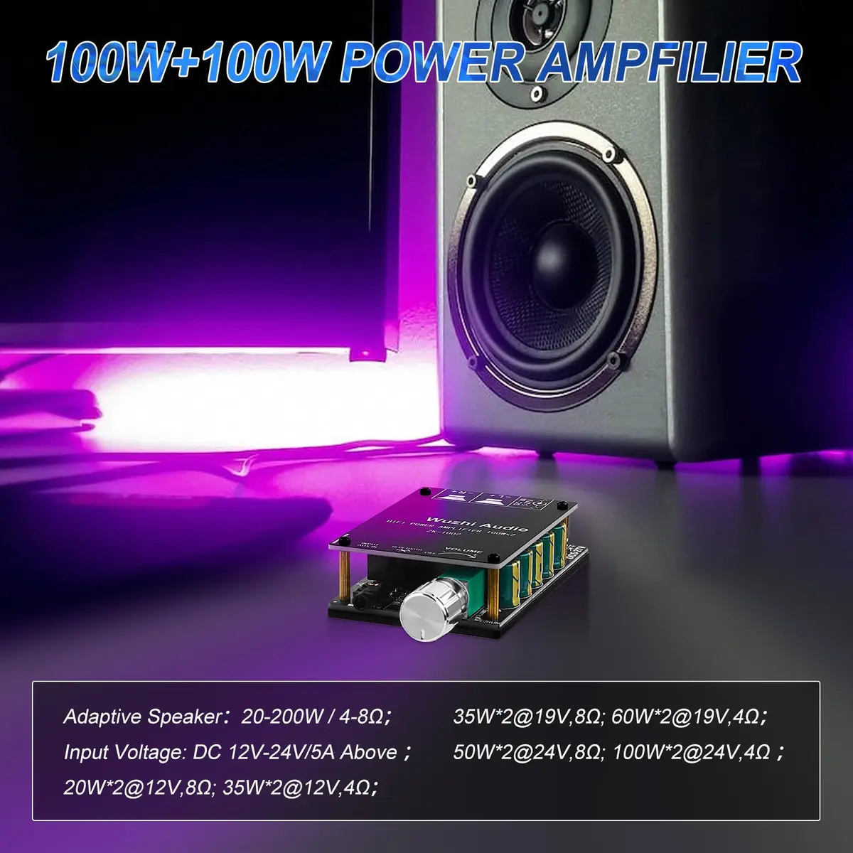 ARRAROWN ZK-1002 Bluetooth 5.0 Amplifier Board 100W x 2 (200W Total) HiFi Stereo Amp Module - view 4