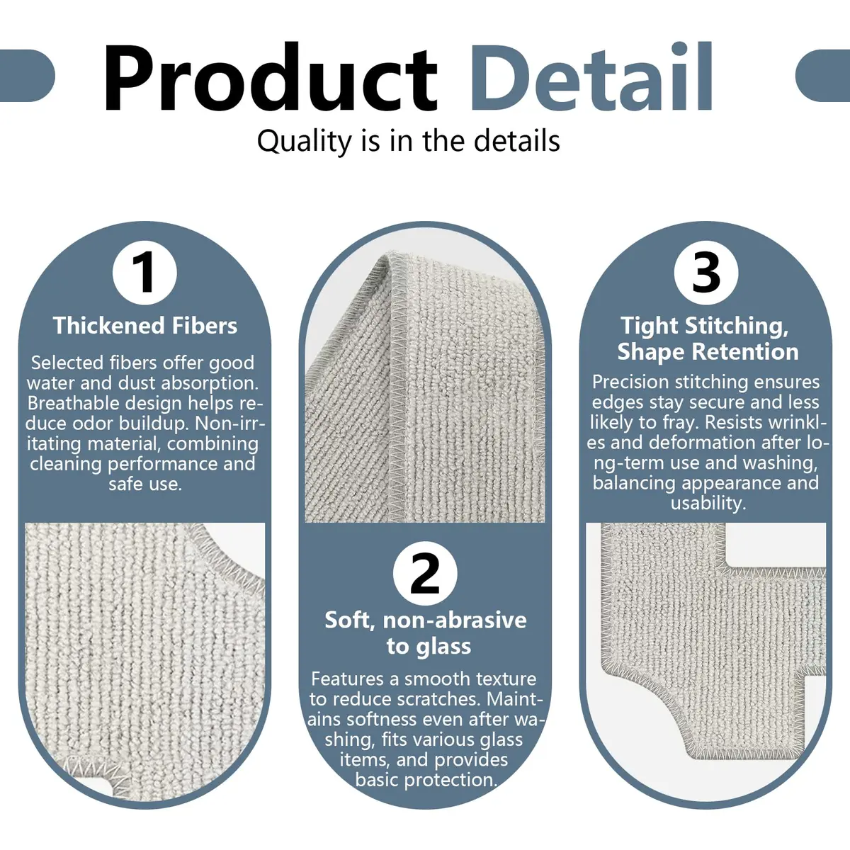 Frexusuent Replacement Mop Pads for Ecovacs Winbot W2 Omni, W1 Pro, W1 Window Vacuum Cleaner (9-Pack) - view 3