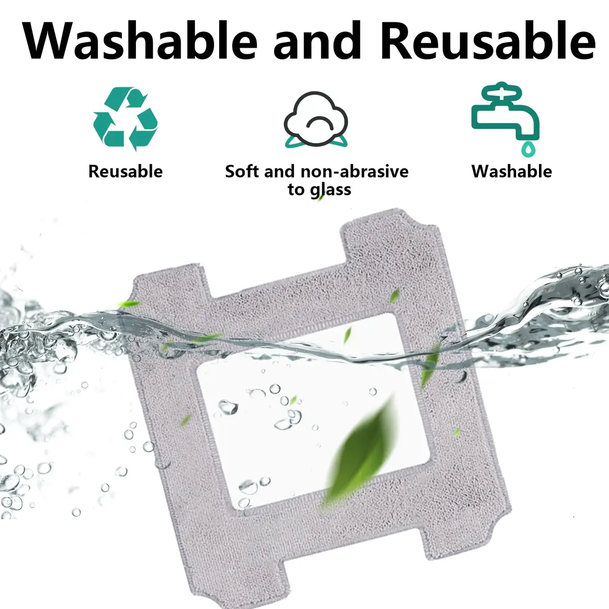Frexusuent Replacement Mop Pads for Ecovacs Winbot W2 Omni, W1 Pro, W1 Window Vacuum Cleaner (9-Pack) - view 4