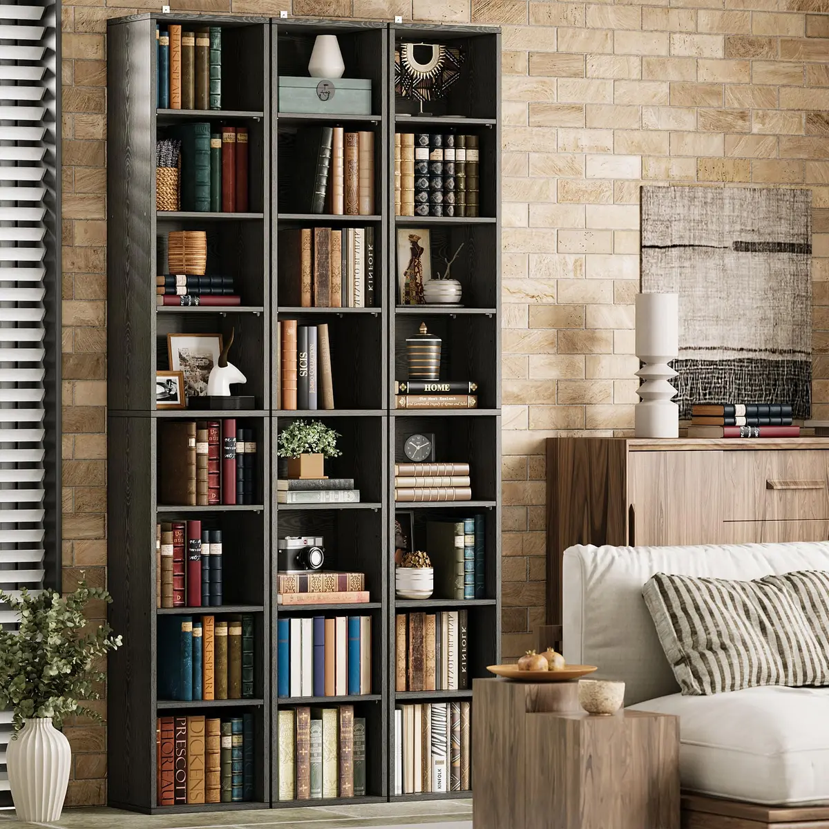 IRONCK Tall Narrow Bookshelf 8 Tiers | Compact Corner Floor Standing Storage 71 in Tall - view 7