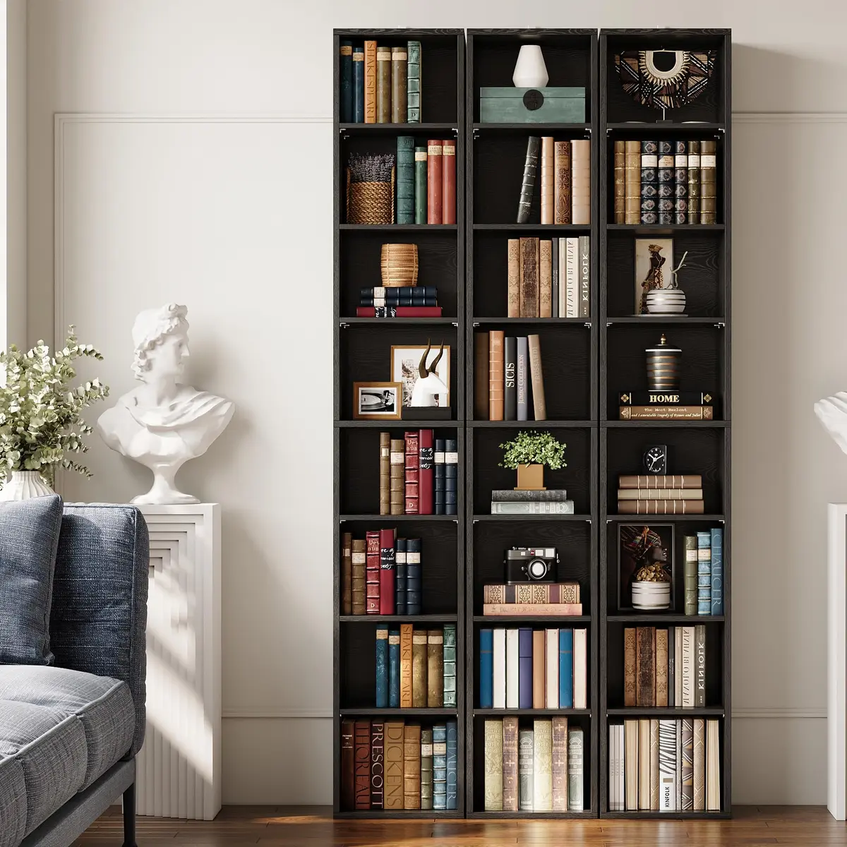 IRONCK Tall Narrow Bookshelf 8 Tiers | Compact Corner Floor Standing Storage 71 in Tall - view 2