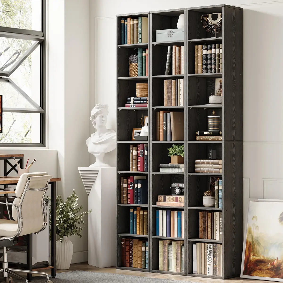 IRONCK Tall Narrow Bookshelf 8 Tiers | Compact Corner Floor Standing Storage 71 in Tall - view 3
