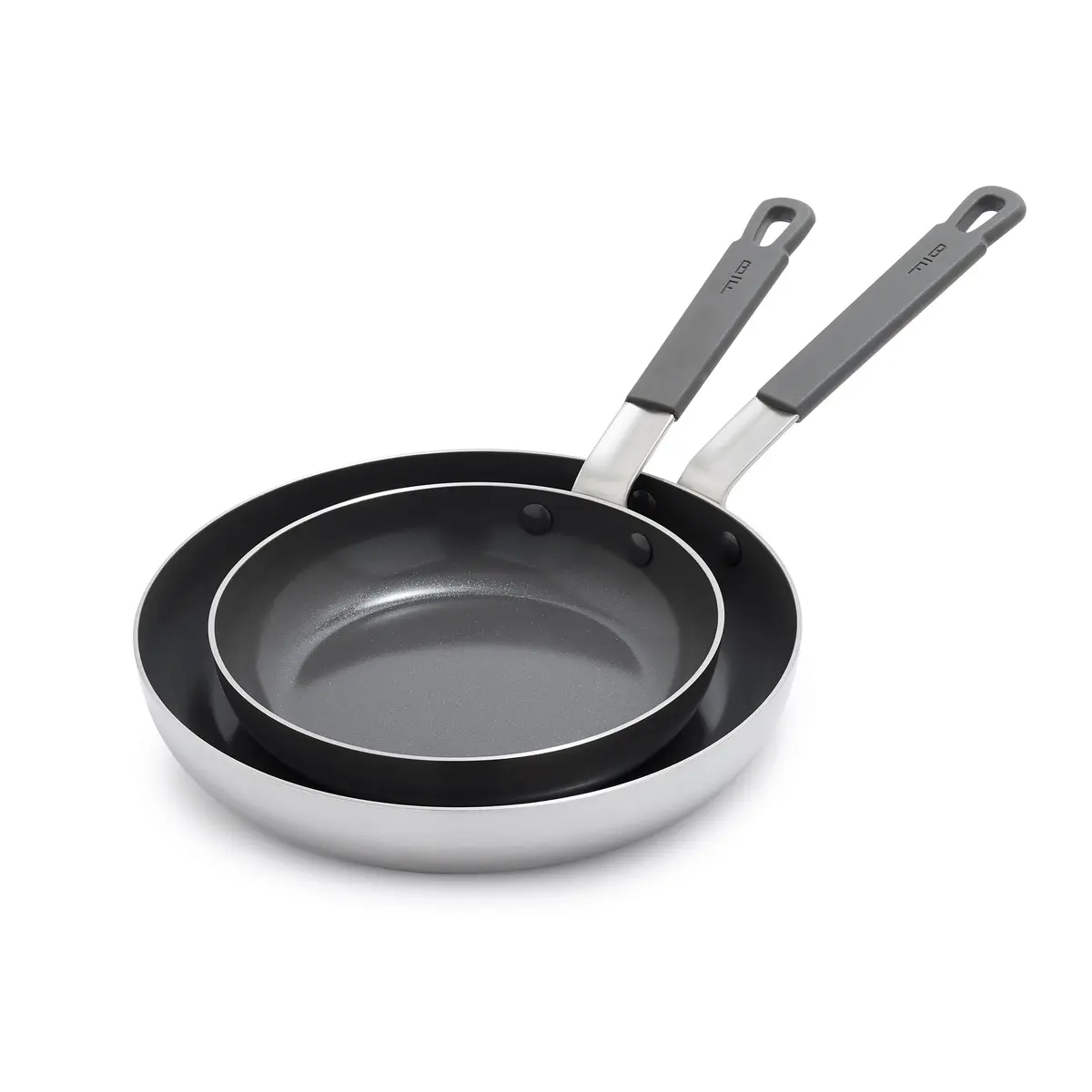 GreenPan x Bobby Flay Stainless Steel 8” & 10” Frying Pan Set | Professional Tri-Ply, PFAS-Free Ceramic Nonstick, Induction & Oven Safe - main product image