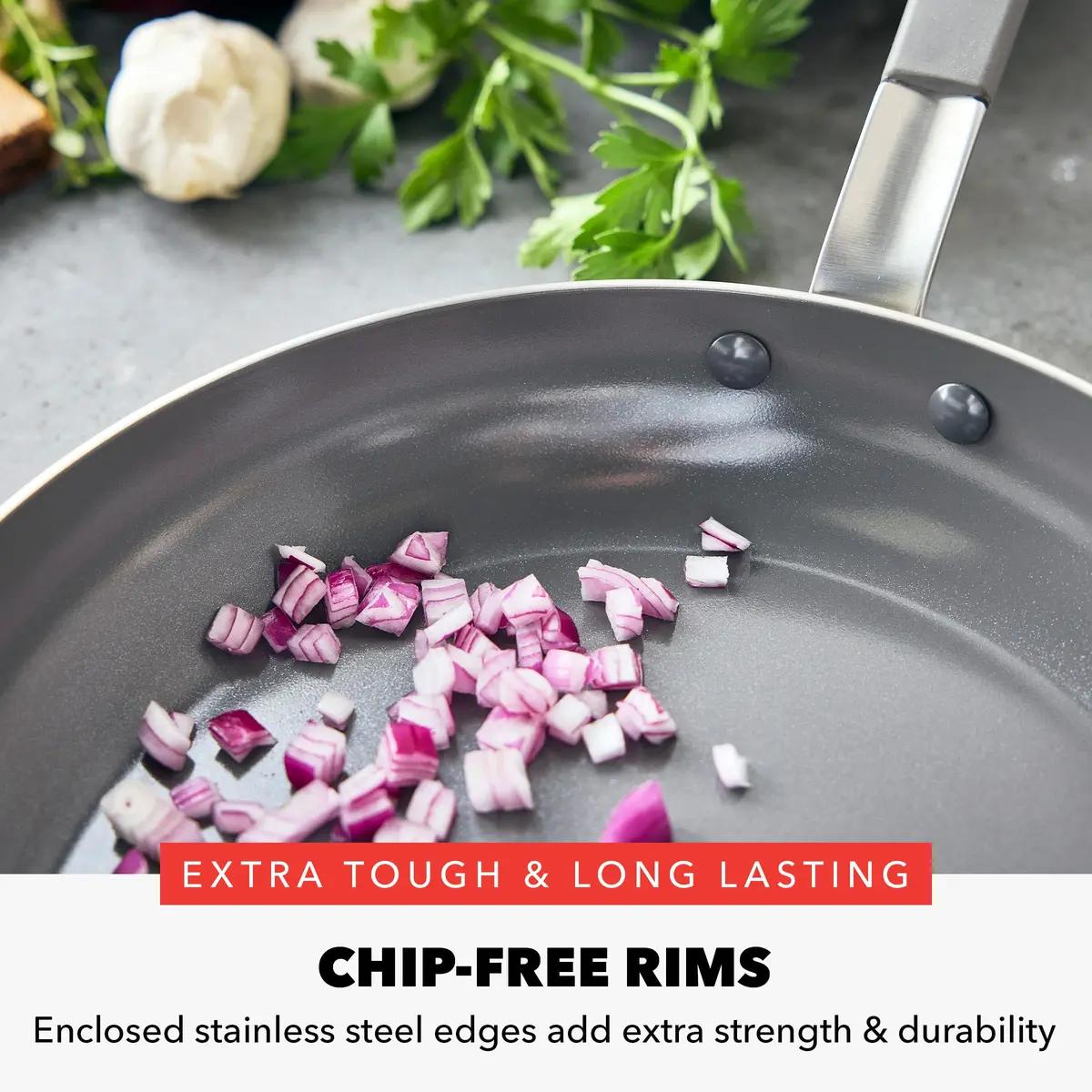 GreenPan x Bobby Flay Stainless Steel 12 Piece Cookware Set | Professional Grade Tri-Ply, PFAS-Free Nonstick, Induction & Oven Safe - view 6