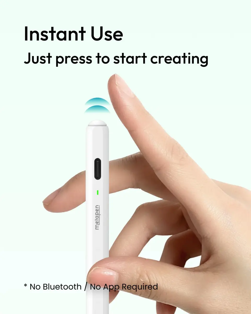 Metapen Pencil Air8 Stylus for iPad 2018-2026 | 10-Min Faster Charge, Palm Rejection, 20-Hr Battery - view 6