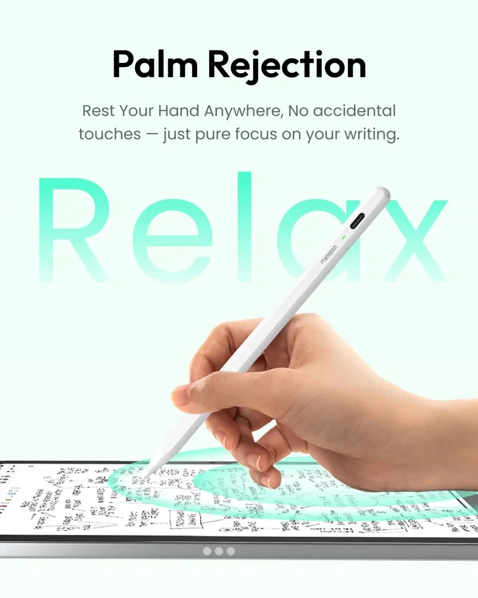 Metapen Pencil Air8 Stylus for iPad 2018-2026 | 10-Min Faster Charge, Palm Rejection, 20-Hr Battery - view 7