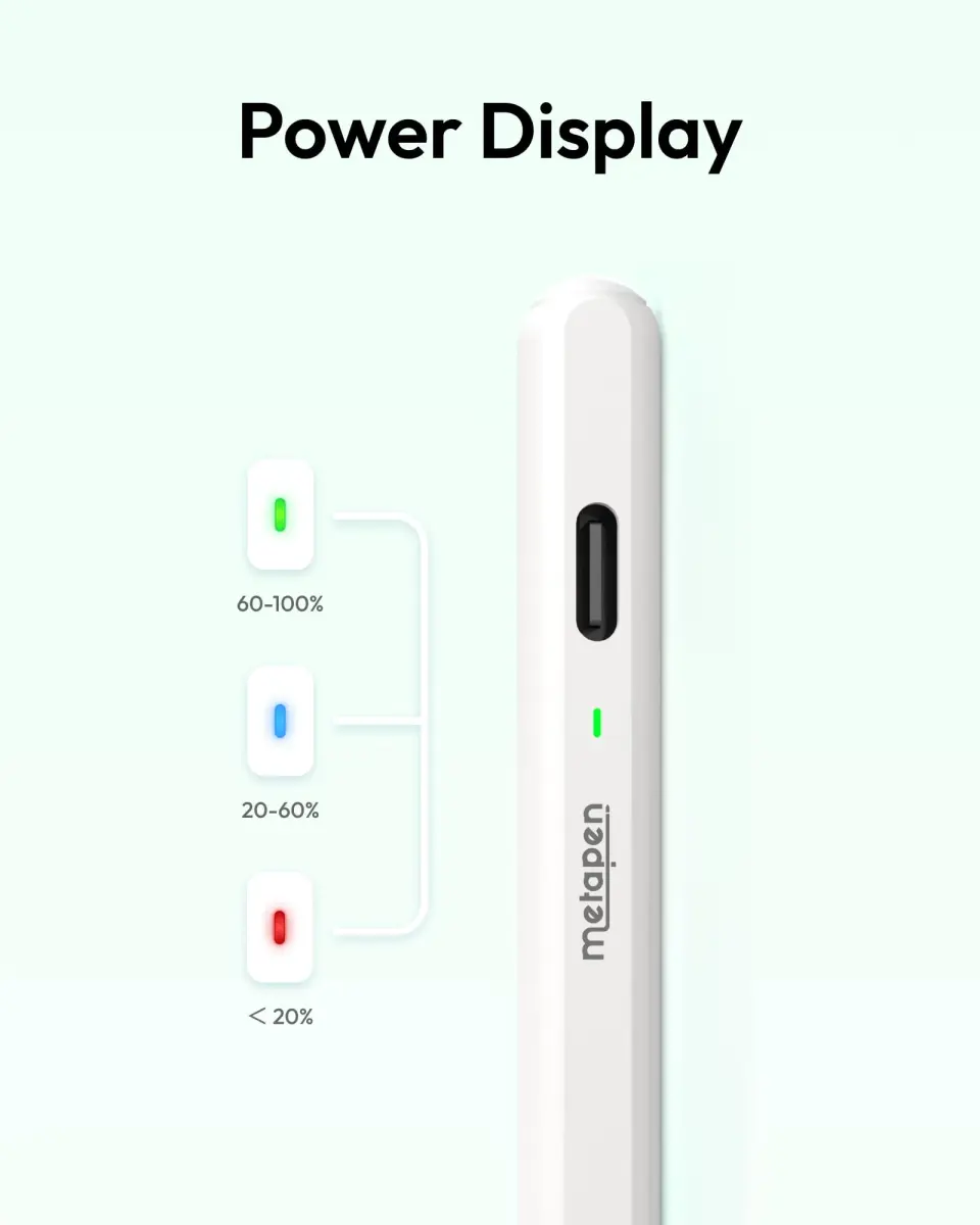 Metapen Pencil Air8 Stylus for iPad 2018-2026 | 10-Min Faster Charge, Palm Rejection, 20-Hr Battery - view 8